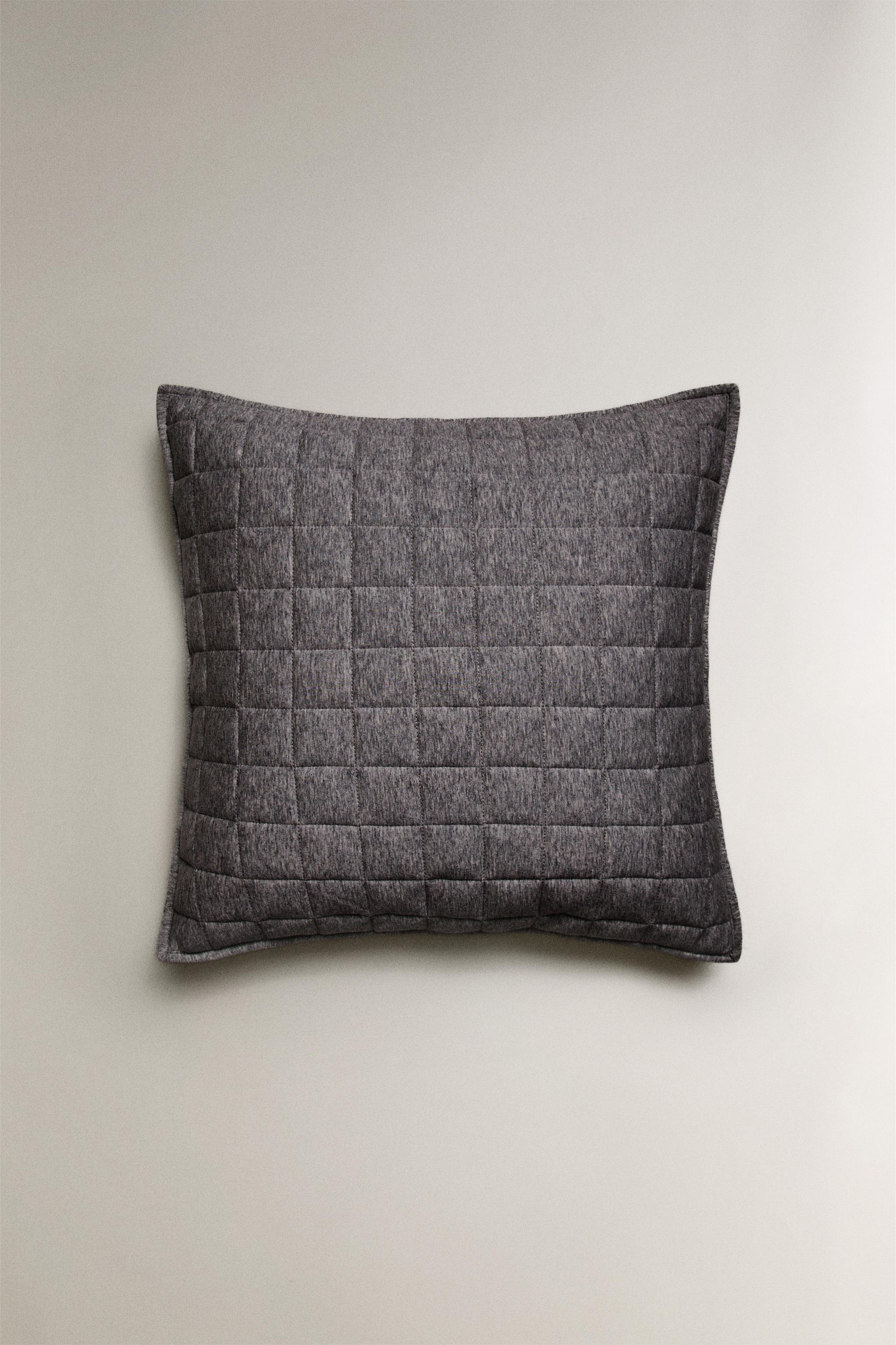 GRAY MELANGE JERSEY PILLOW SHAM FOR QUILT
